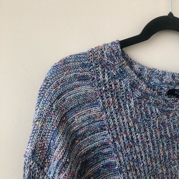 Rails - Elsa Speckled Blue Long Sleeve Knitted Cotton Blend Sweater - Picture 5 of 11